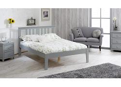 4ft6 Double Grey pine wood shaker style Kingston bed frame 1